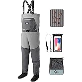 Trudave Fishing Waders, Waterproof Chest Waders for Men & Women, Lightweight Fly Fishing Stockingfoot Waders for Hunting