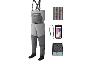 Trudave Fishing Waders, Waterproof Chest Waders for Men & Women, Lightweight Fly Fishing Stockingfoot Waders for Hunting