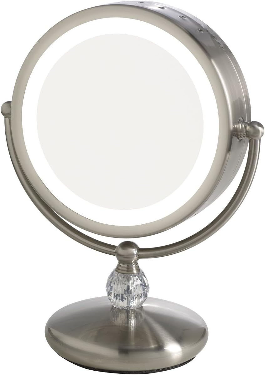 Amazon Com Elizabeth Arden 1x 10x Magnification Lighted Makeup Vanity Counter Top Mirror W Touch Screen Control And Adjustable 360 Degree Rotation Home Kitchen