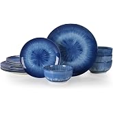 Sweejar Ceramic Dinnerware Service of 4,12 pcs Plate and Bowls for Kitchen | Porcelain Dish Sets for Kitchen,Housewaring,Scratch Resistant Dishes Set, Dishwasher and Microwave Safe