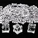 Outuxed 48pcs 0.8 Inches Clear Fake Acrylic Ice Cubes Square Shape for Photography Props or Decorations