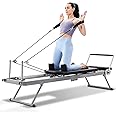 Pilates Reformer Foldable, Adjustable Pilates Machine, 5 Springs Full-Body Workout Equipment for Home Use and Gym Workout, Suitable for Beginners and Intermediate