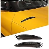 Real Carbon Fiber Hood Air Vent Trim Cover Fit for Toyota Supra GR A90 A91 MK5 2019-2026, Hood Air Outlet Vent Molding Sticker Trim 2Pcs (Black)