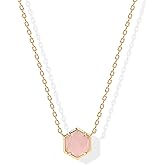 PAVOI 14K Gold Plated Gemstone Pendant Necklace | Dainty Chain Necklaces for Women | Amethyst, Onyx, Green Fluorite, Labradorite, Pearl, Rose Quartz, Agate, Sodalite, Turquoise Gemstone Pendants