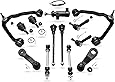 Detroit Axle - 4WD Front Upper Control Arm Lower Ball Joint Tie Rod Sway Bar 4 Groove Pitman Idler Arm Replacement for Silverado Sierra 1500-13pc Set