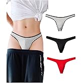 Sisgenesis Men's Cotton Thong Underwear Sexy Low Rise T-Back 3 Pack