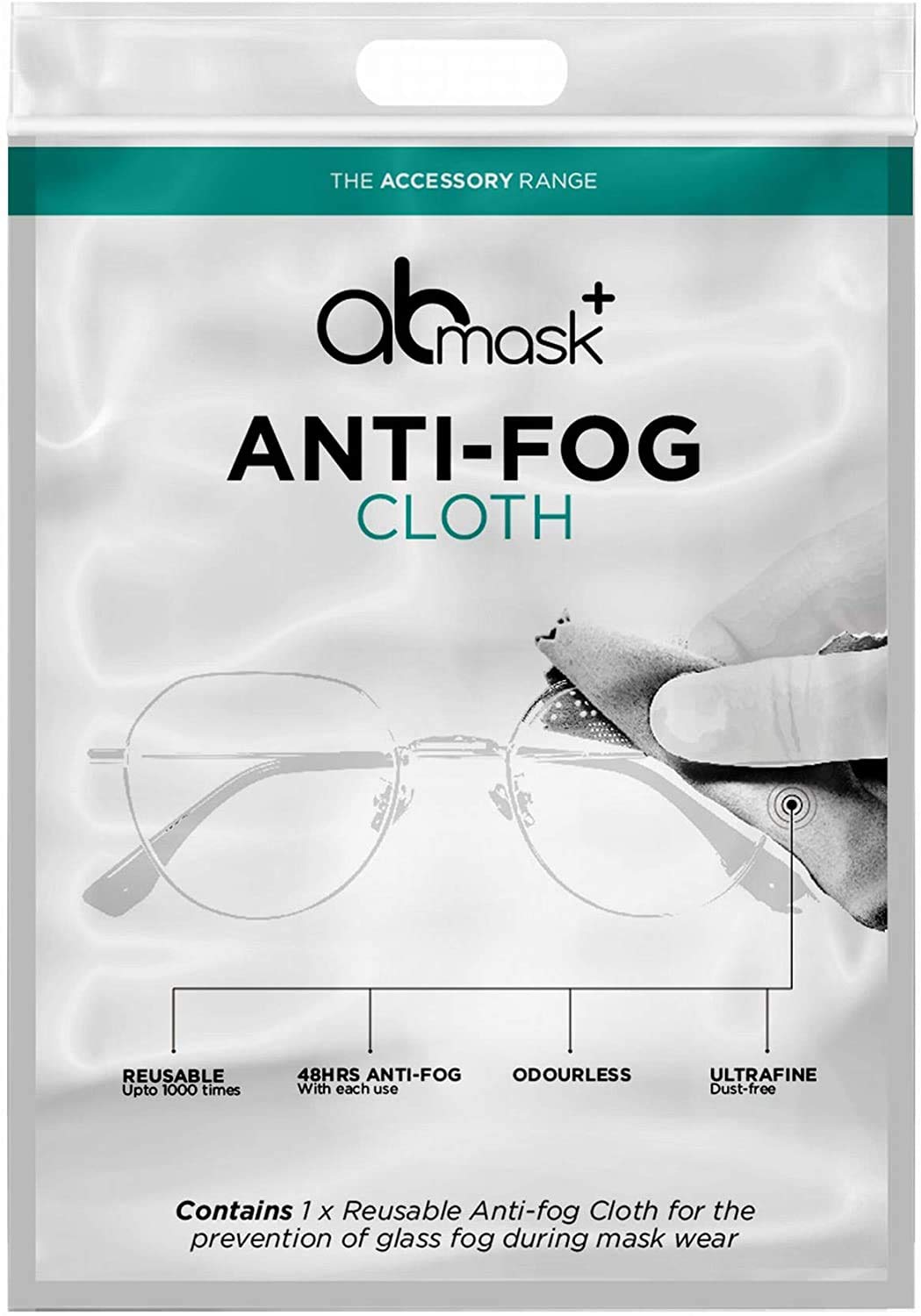 Anti-Fog Dry Cloth, Pack of 3 Demister Lens Wipe for Glasses, Stay Mist Free for 48 Hours, Reusable up to 1000 Times