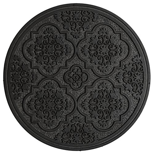 HF by LT Rubber Medallion Garden Stepping Stone, 11-3/4 inches, Black