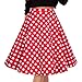 Musever Women's Pleated Vintage Skirts Floral Print Casual Midi Skirt Style 7 S