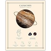 Buzz Unplugged Capricorn Zodiac Astrology Poster: Unique Astronomy Boho Wall Art Poster for Home, Office, Bedroom & Living Room Decor - Unframed Posters 8x10