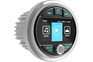 VOXXBASS Bluetooth Marine Gauge Radio Receiver - Waterproof Boat Stereo - Digital Multimedia MP5 Player USB AM FM Tuner 4 x 50 Watts Audio System for ATV UTV