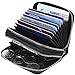 kinzd Accordion Wallet RFID Leather Card Wallet for Women Credit Card Holder (Black)
