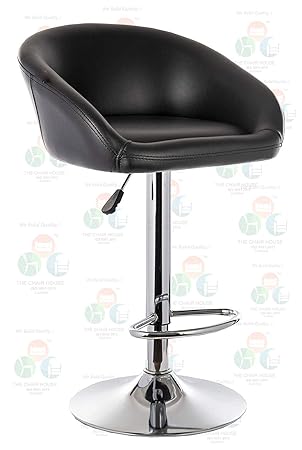 The Chair House - Bar Stool Height Adjustable Counter stools bar stools, Well Padded seat Made of Linen, 360