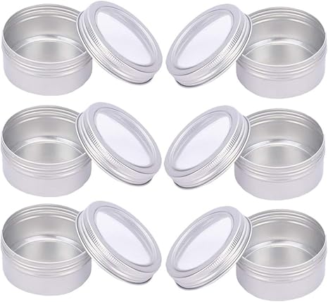 Amazon Nuobesty 空缶アルミラウンド缶ミニジャー化粧品クリーム収納ボックスキャンドル缶スパイス缶用男性女性ホーム旅行6ピース 保存容器 オンライン通販