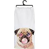 Koesus Funny Trendy Pug Dog Kitchen Towels, Gifts for Pug Lovers Women Decorative Hand Towels for Bathroom, Dog Lovers Mom Lady Gifts Dish Tea Towels for Kitchen, 16x24 Inch