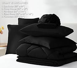 CozyLux Queen Comforter Set with Sheets 7 Pieces