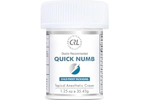 Clinical Resolution Quick Numb 5% Lidocaine Topical Numbing Cream for Fast Pain Relief, Burn Itch, Maximum Strength, Vitamin E for Local, Anorectal Uses, Hemorrhoid Treatment 1.25 Oz (Pack of 1)