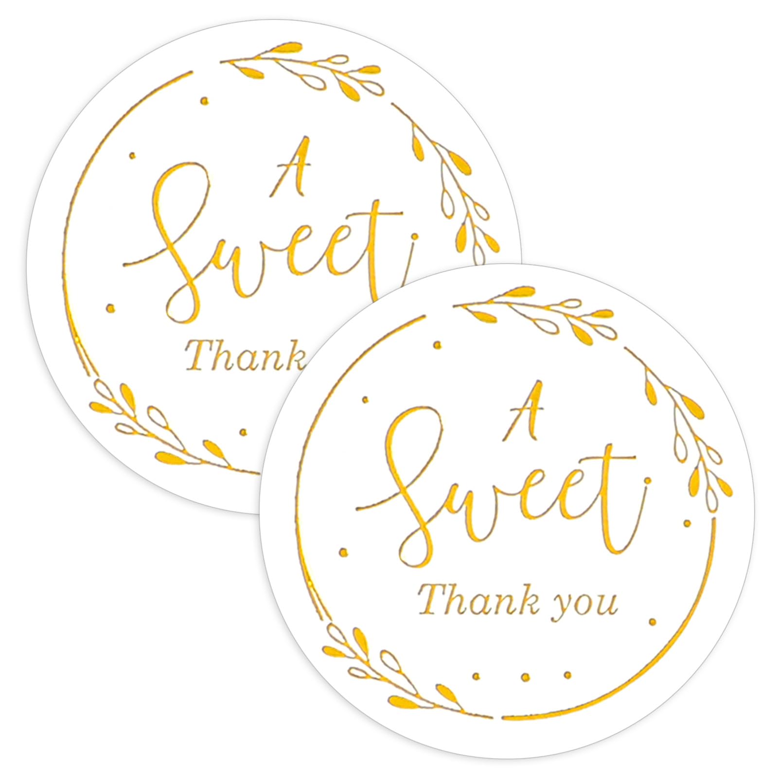 Photo 1 of 120 Pcs A Sweet Thank You Stickers Personalized Stickers for Packaging 2 Inch Gold Foil Thank You Gift Small Envelope Sticker Self-Adhesive Labels for Wedding, Baby Shower, Birthday, Gift Wrapping