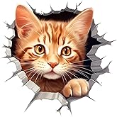 2 PCS 3D Tabby Cat Vinyl Decals - Creative Waterproof Stickers for Car, Truck, Bumper, Laptop, Motorcycle Z-078