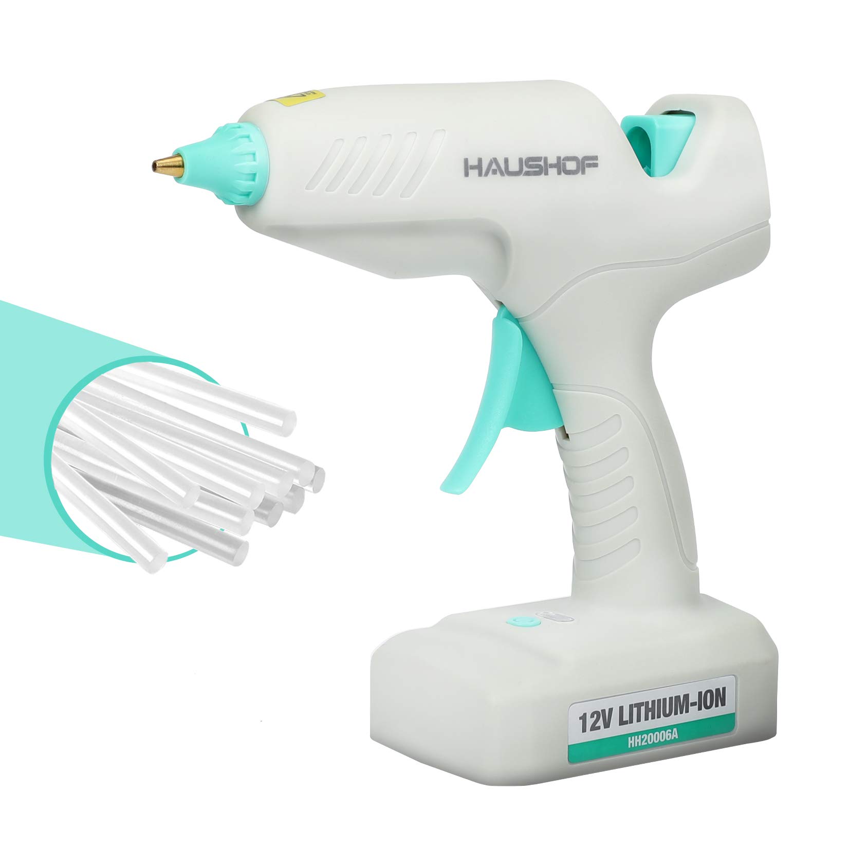 Photo 1 of HAUSHOF Hot Glue Gun, 12V Cordless Glue Gun with 20pcs Full-Size Glue Sticks, Fast Preheating & High Temp, for DIY, Arts, Crafts, Home Decoration