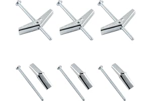 Jersvimc 10Pcs 1/8 x 2 Inch Round Head Toggle Bolt and Wing Nut, Metal Toggle Bolts Heavy Duty Wall Anchor Bolts Molly Screws for Drywall Wood Hanging Item