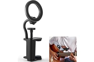 NIUGRECF Magnetic Guitar Phone Holder, Adjustable Phone Mount for 6-8.8cm Thick Guitars/Ukulele, 360° Rotatable Magnetic Ring with 12 Magnets, Guitar Sheet Music Stand, Ideal for Digital Sheet Music