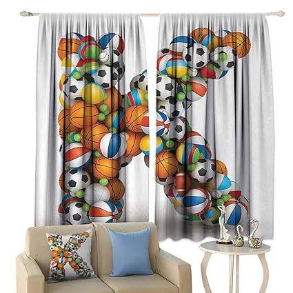 Amazon Com Hobeauty Letter K Window Curtain Drape Alphabet