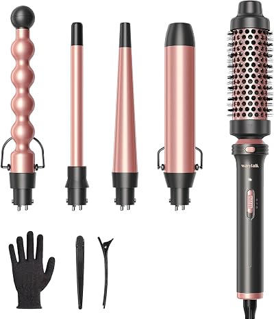 Wavytalk 5 in 1 Curling Wand Set Rose Gold 13-32 mm Ceramic Tongs