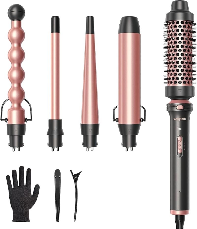 Wavytalk 5 in 1 Curling Wand Set Rose Gold 13-32 mm Ceramic Tongs