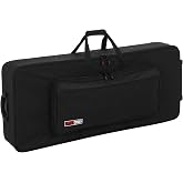 Gator Cases Lightweight Keyboard Case with Pull Handle and Wheels, Fits Standard 61 Note Keyboards and Electric Pianos (GK-61)