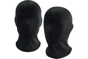 2PCS Full Face Mask, Black Balaclava Ski Mask Full Face Cover Sunproof Mask Sun Protection Mask Zentai Hood Mask Full Head Co