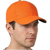 Tirrinia Trucker Hat for Men, Adjustable Orange Hunting Baseball Cap, Low Profile Blaze Safety Hat, Hunting Accessory
