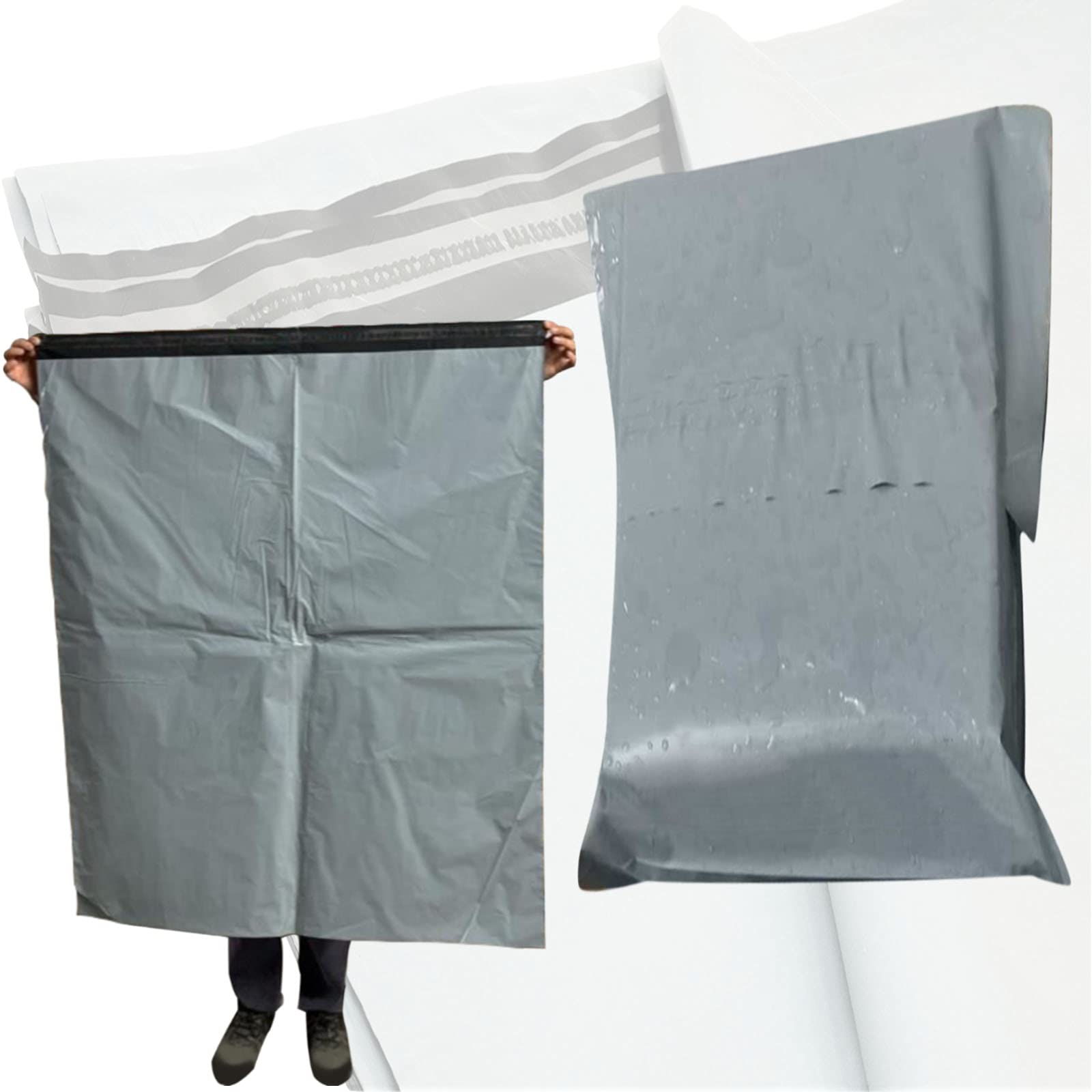 10 Extra Large Grey Mailing Bags Polythene Self Seal 43.5" x 46.5" Big Plastic Envelopes 100% Recyclable Strong Packaging Bags - Parcel Postal Postage Packaging Bags