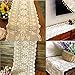 kilofly Handmade Crochet Lace Rectangular Table Runner 15 x 71 Inch, Beige