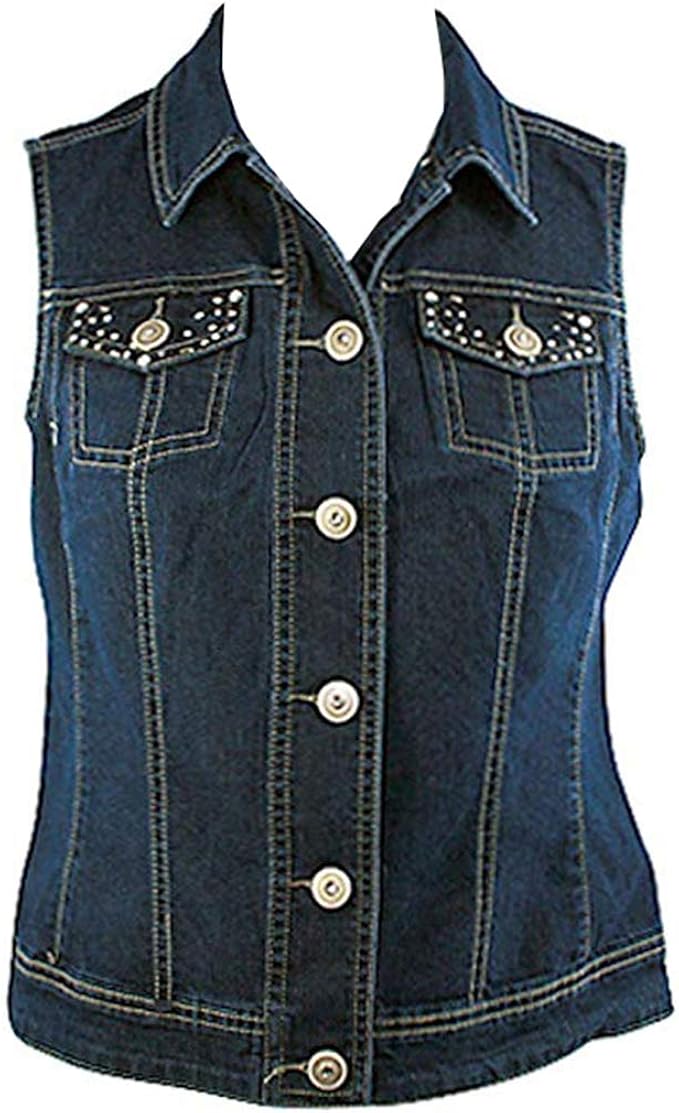 dark denim vest