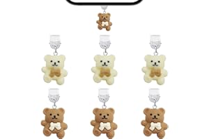 6Pcs Bear Charms for Kindle Dust Plug Charm Accessories Compatible with Type C/USB C Charging Port Zinc Alloy Protector Gift 
