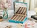 Glenor Co Earring Organizer, Classic 25 Section Jewelry Box/Case/Holder for Earrings, Rings, Necklaces, Jewelry, Cufflinks or Collections. 25 Small Compartments with Elegant Large Mirror, Blue