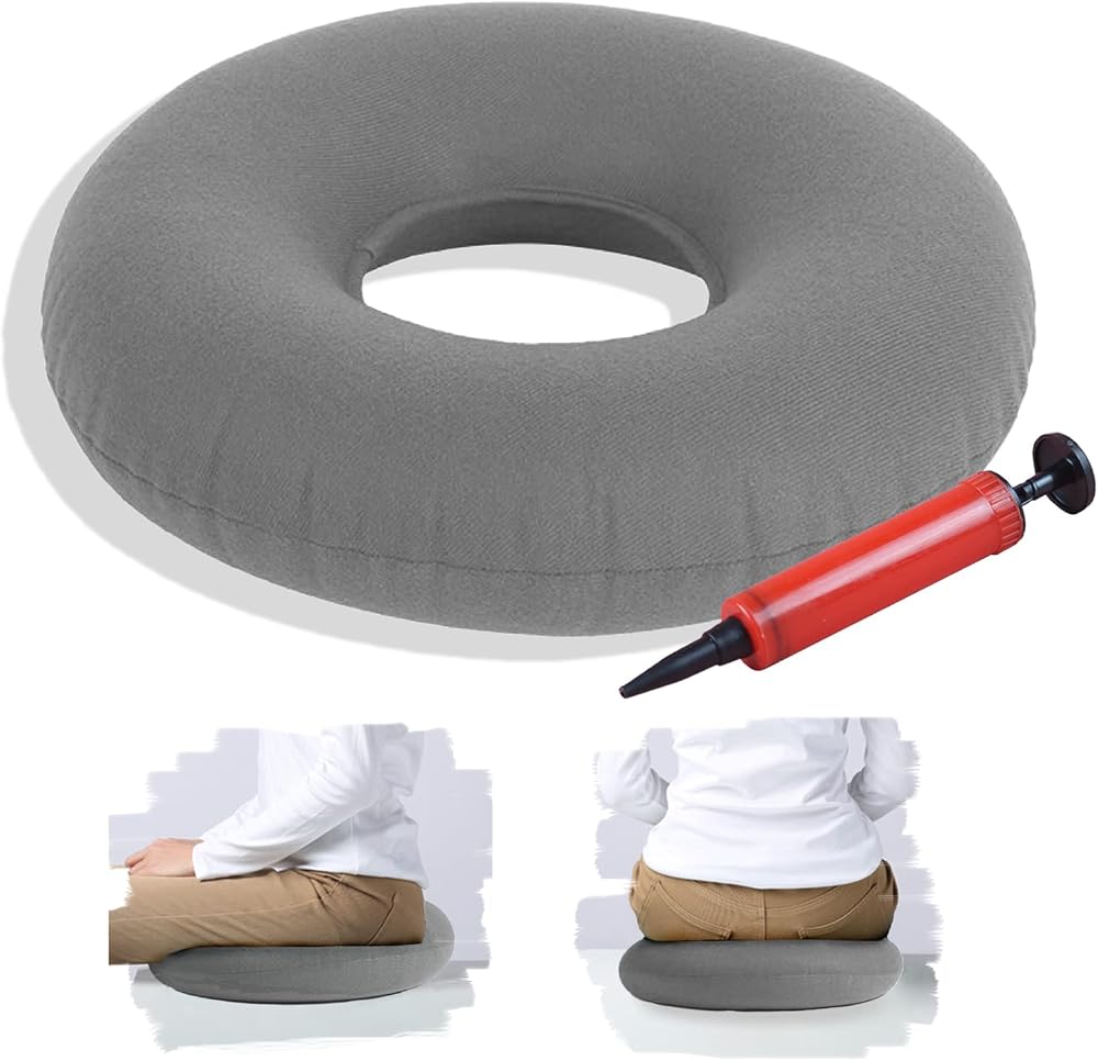 TUAKIMCE Inflatable Donut Ring Cushion Hemorrhoid Seat Pillow