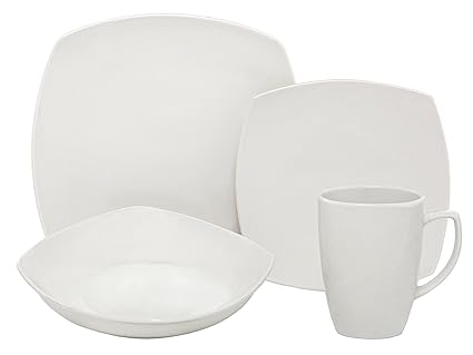 Amazon.com: Melange Square 36-piece Vajilla de porcelana ...