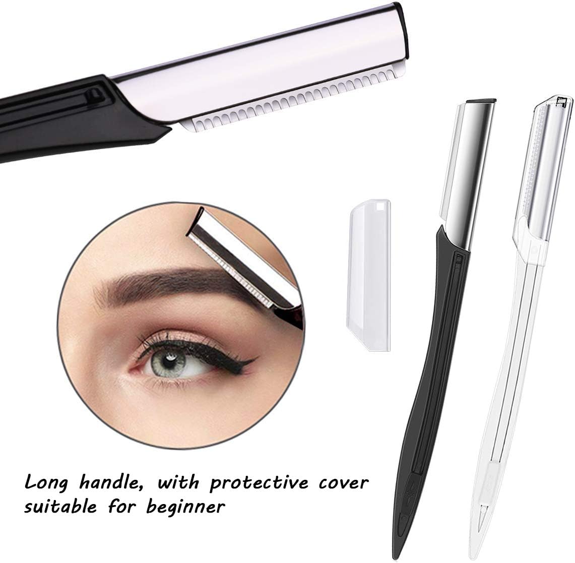 Eyebrow Shaping Kit 4" Curved Stainless Steel Eyebrow Scissors, Slant Tweezers, Eyebrow Razor, Eyebrow Scissors And Double Eyebrow Brush for Women: Home Improvement