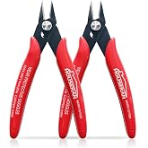 HOUSERAN Small Wire Cutters, 2 PACK, 5 Inch, Micro Flush Cutter, Snips | Side Cutter, Flush Cut Plier, Spring Loaded for Jewelry Making, Plastic Models ,Zip Tie, 3d Printing, Electronic, Trimming