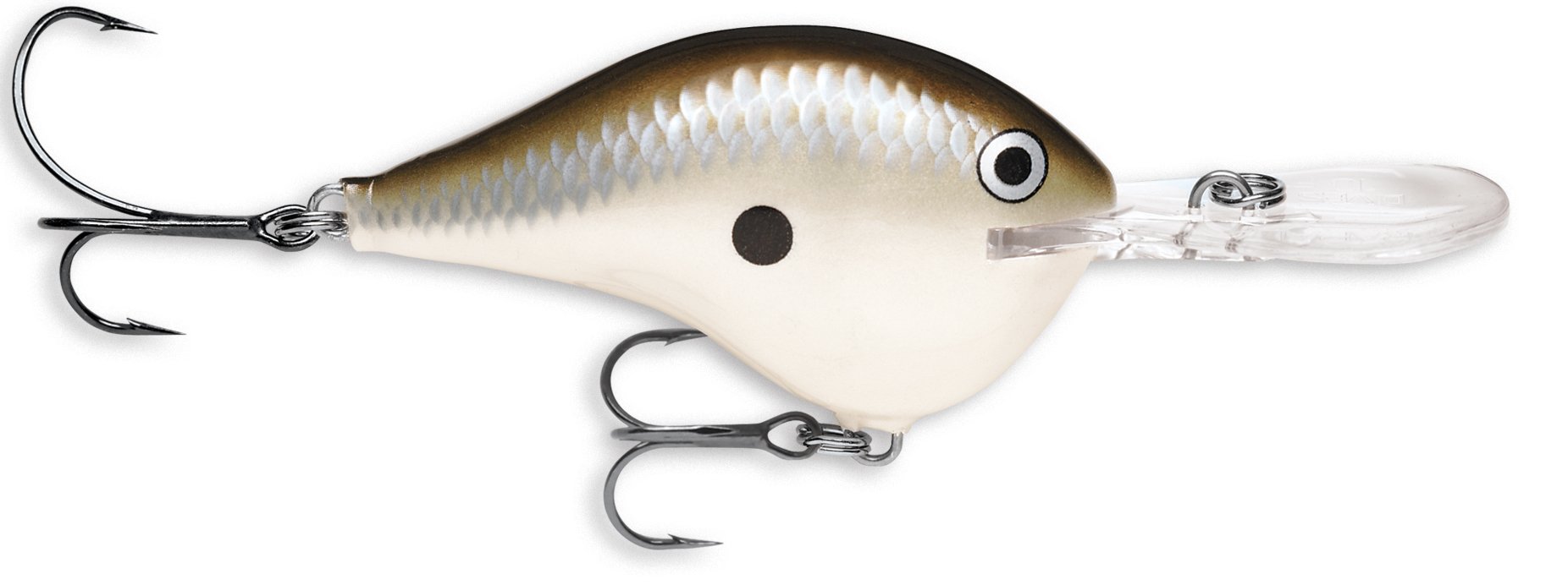 Rapala Dives-To Series Lure with Two No. 3 Hooks, 4.8 m Swimming Depth, 7 cm Size, Pearl Grey Shiner
