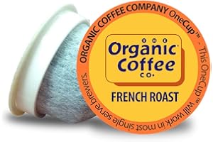 The Organic Coffee Co. Compostable Coffee Pods - French Roast (80 Ct) K Cup Compatible including Keurig 2.0, Dark Roast