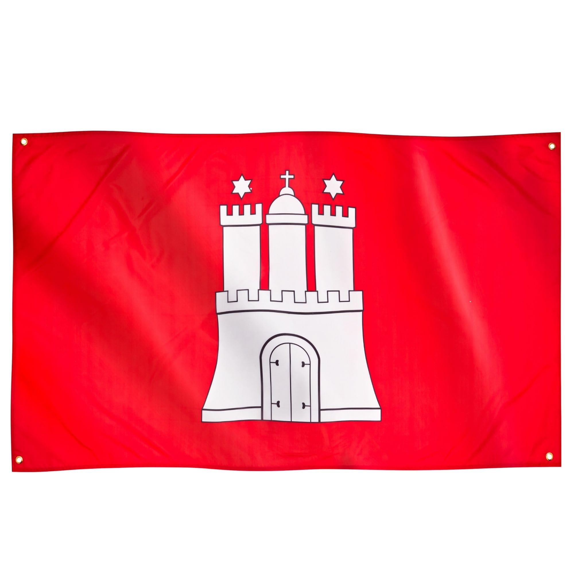 Runesol Hamburg Flag, 91x152cm, 3ft x 5ft, Flag of Hamburg, 4 Grommets, Eyelet in Every Corner, German Region, Premium Flags, Inside, Outside, Vivid Colours — image 1