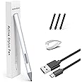 Stylus for HP Envy X360 Pavilion x360 Specter X360 Spectre x2 Envy x2 Touchscreen Laptop Rechargeable MPP 2.0 Tilt Pencil 4096 Pressure Sensitivity Using The Microsoft MPP Protocol, Silver