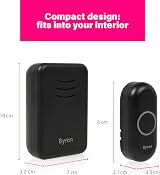 Byron Wireless Portable Doorbell Set 150 m 16 Melodies DBY-22351BS view 3
