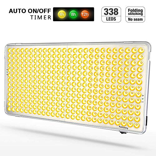 Relassy 300W LED Grow Light Panel – Auto On/Off Timer Function – 338 LEDs Reflector Sunlike Full Spectrum Plant Light for Indoor Plants Seeding Veg and Flower Commercial Planting – 2019 Updated