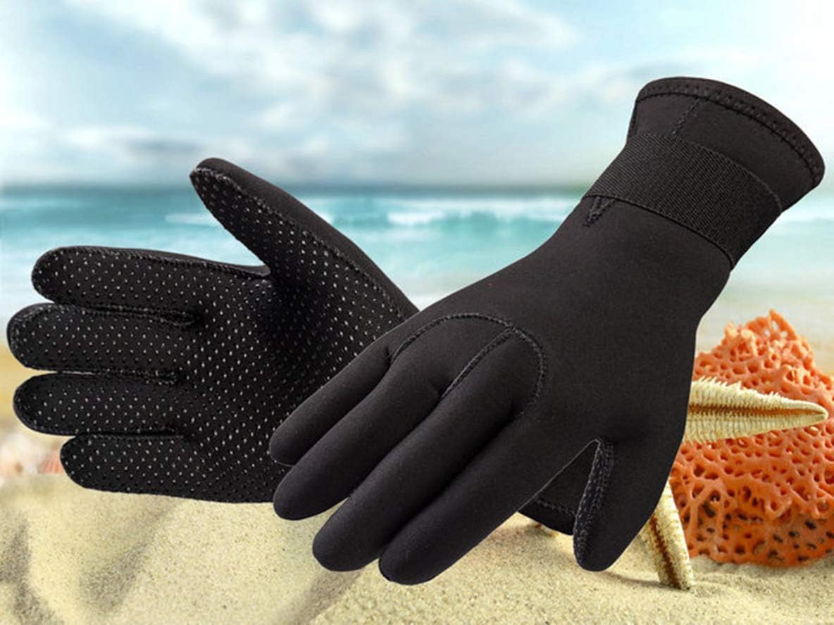 3MM Neoprene Diving Gloves Non Slip Wetsuit Five Fingers Gloves Women Men Warm Winter Water Sport Gloves for Snorkeling Paddling Swimming Surfing Sailing Kayaking Canoeing Spearfishing Skiing : Sports & Outdoors
