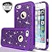 LeYi for iPhone SE Case(2016), iPhone 5 /iPhone 5S Case with Tempered Glass Screen Protector [2 Pack], Glitter Bling Girls Women Heavy Duty Protective Case for iPhone 5S/5/SE Purple