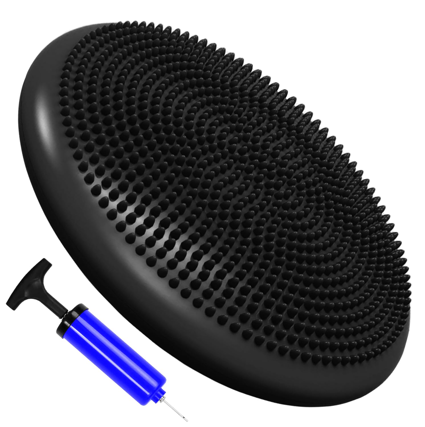 Yoga Balance Board Wobble Cushion Stability Disc with Air Pump Inflatable Anti-Slip Balance Trainer Wobble Pad for Core Strength, Abdominal Training, Physiotherapy, Gym & Yoga Exercise